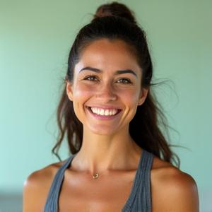 Maria Rodriguez, VitalaGrove Fitness Physiologist, demonstrating a gentle stretch