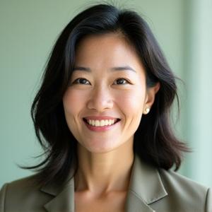 Sarah Chen, VitalaGrove Lead Wellness Coach, smiling warmly