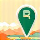 Icon of a map pin over a mountain landscape