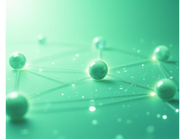 Illustration of securely connected digital spheres, representing VitalaGrove's careful and consented data sharing with trusted third-party partners.