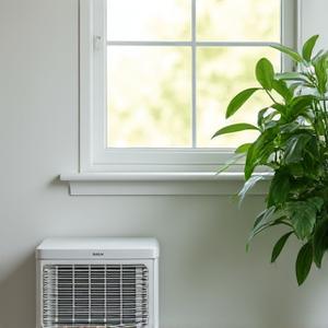 Sleek, modern air purifier unit in a light-filled home